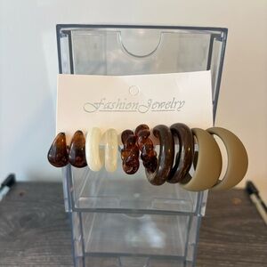 Hoop & Stud Earring Set | Earth Tones | Fashion Jewelry | Item 0328